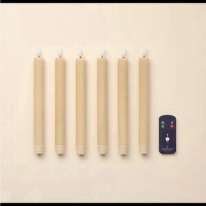 6-Pack Ribbed Flameless Taper Candles from Hearth & Hand with Magnolia